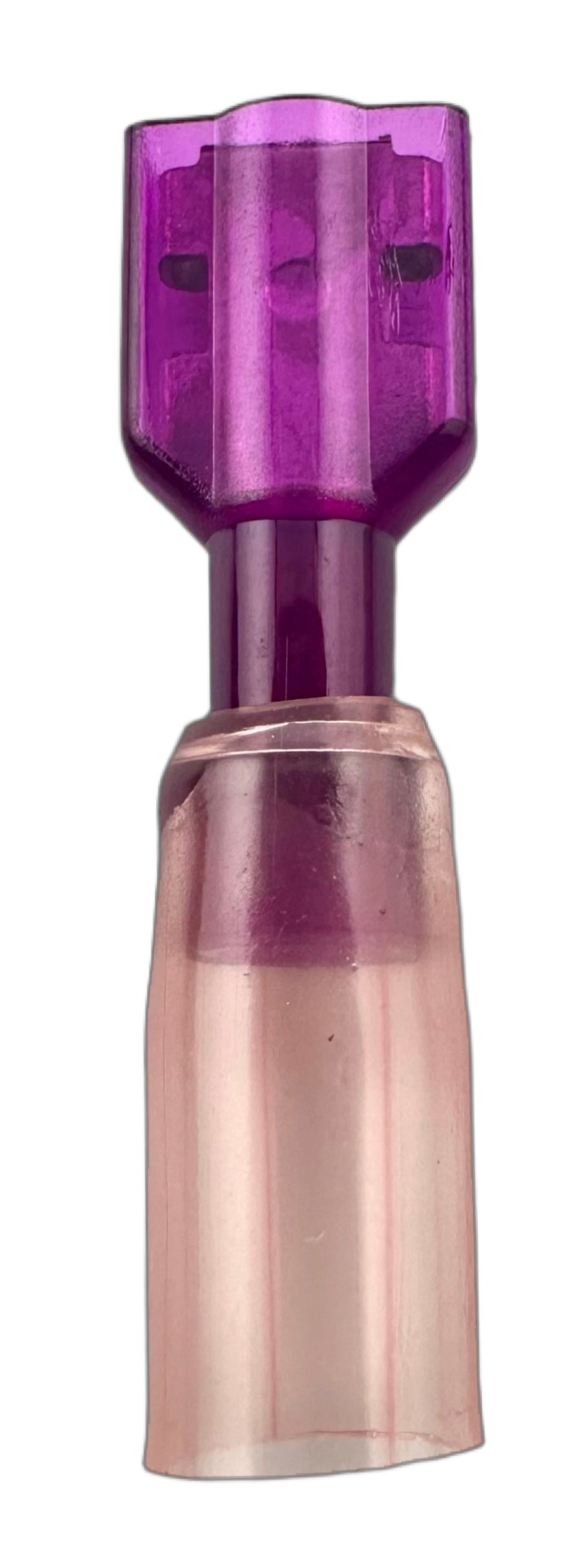 Fully Insulated Heat-Shrink Quick-Disconnect Terminals, Female, for 22-18 AWG, 0.250" Wide x 0.032" Thick straight view