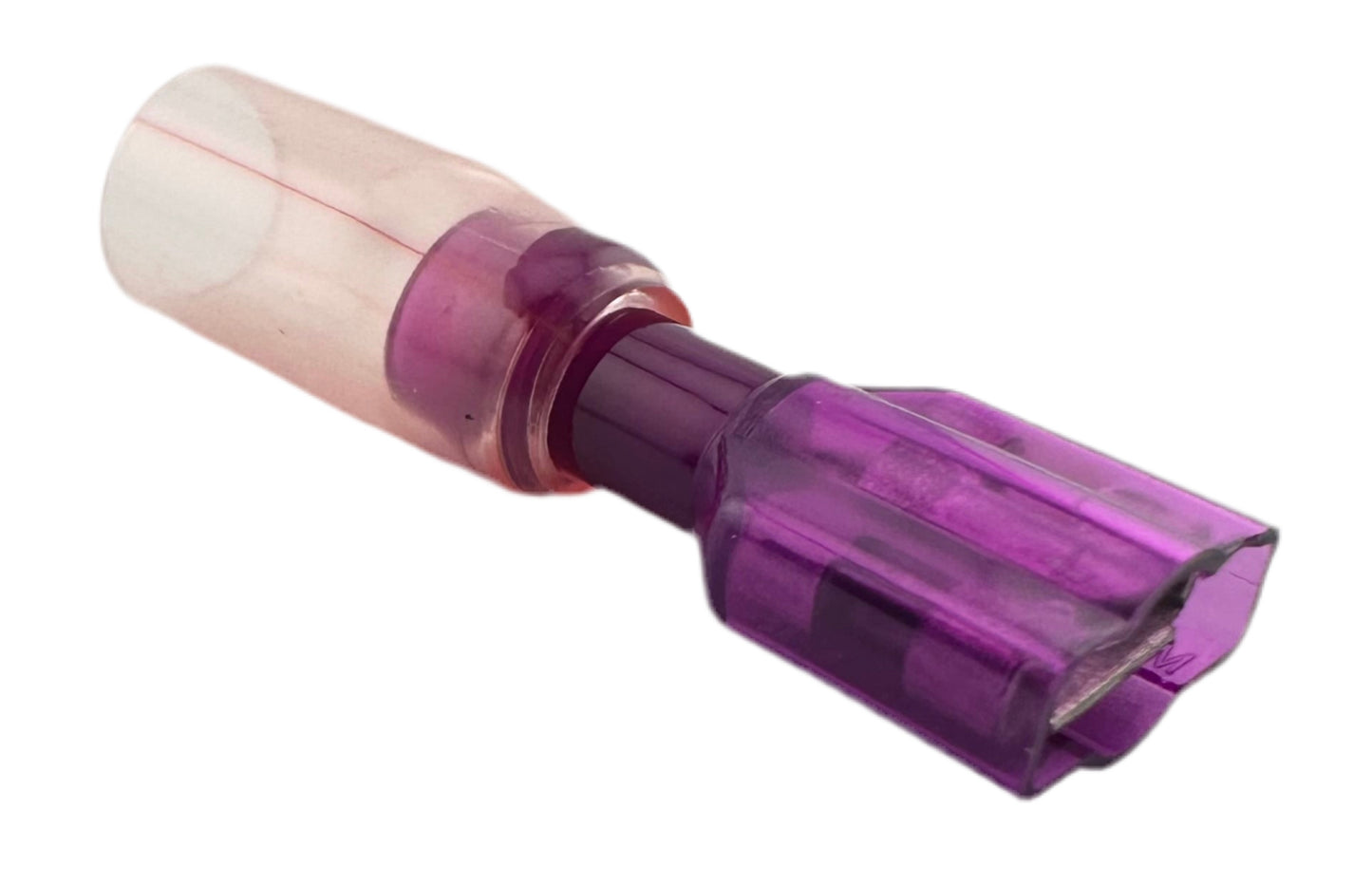 Fully Insulated Heat-Shrink Quick-Disconnect Terminals, Female, for 22-18 AWG, 0.250" Wide x 0.032" Thick