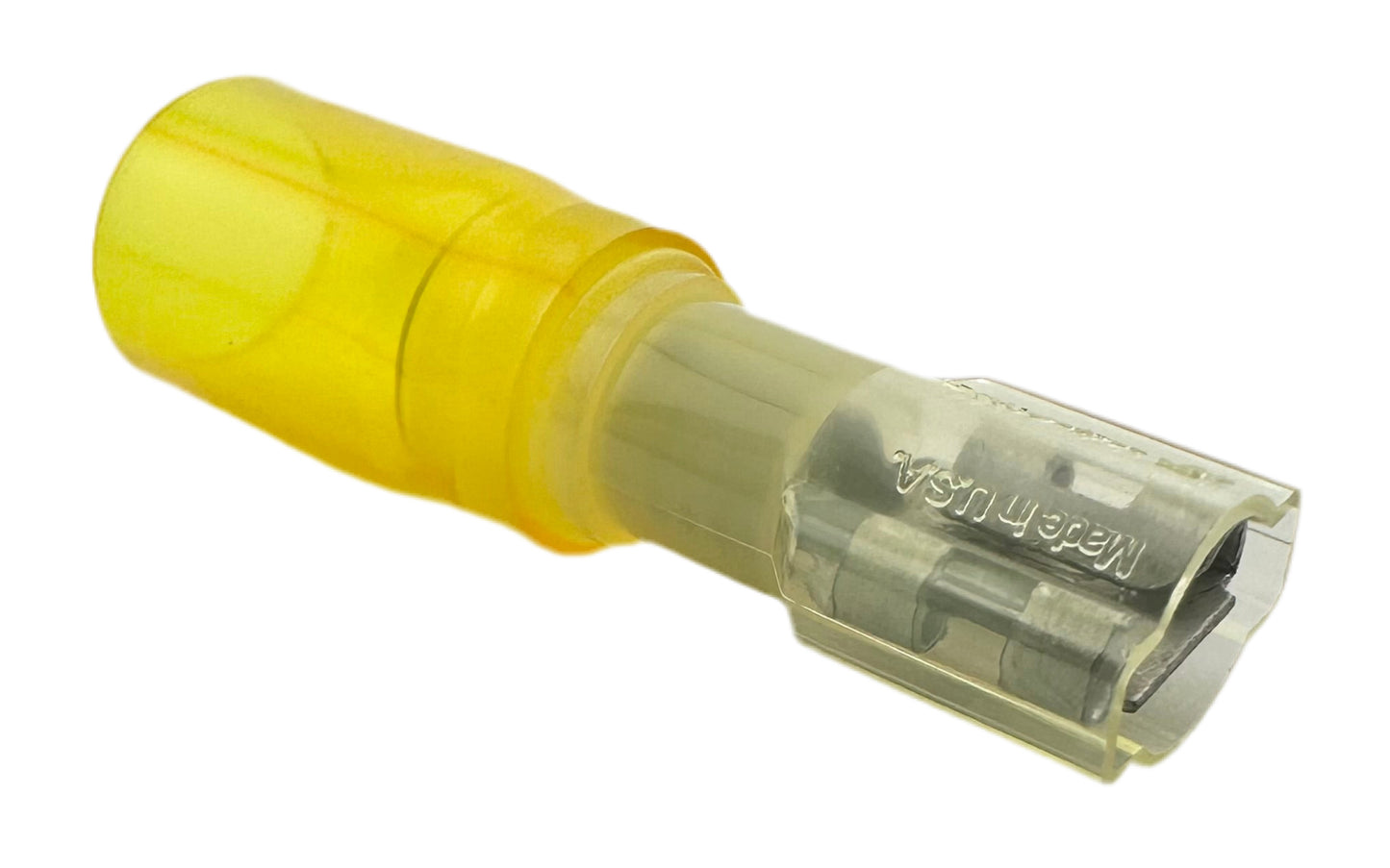 Fully Insulated Heat-Shrink Quick-Disconnect Terminals, Female, for 12-10 AWG, 0.250" Wide x 0.032" Thick
