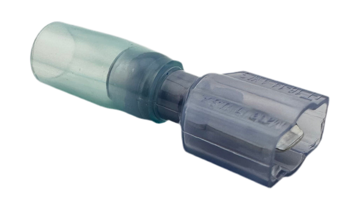 Fully Insulated Heat-Shrink Quick-Disconnect Terminals, Male, for 16-14 AWG, 0.250" Wide x 0.032" Thick