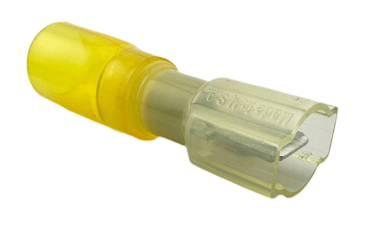Fully Insulated Heat-Shrink Quick-Disconnect Terminals, Male, for 12-10 AWG, 0.250" Wide x 0.032" Thick