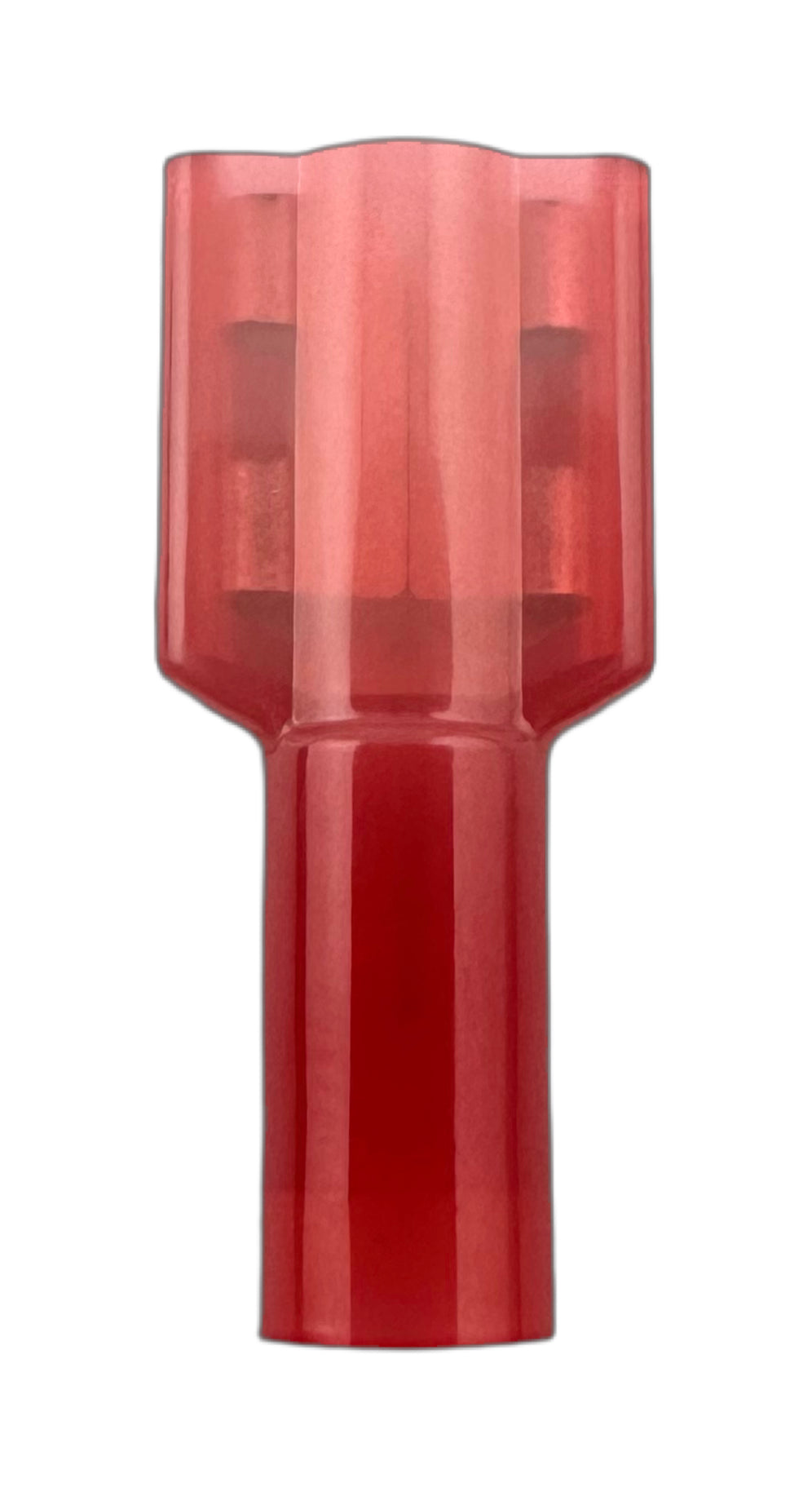 Fully Insulated Quick-Disconnect Terminals, Female, for 22-18 AWG, 0.250" Wide x 0.032" Thick straight view