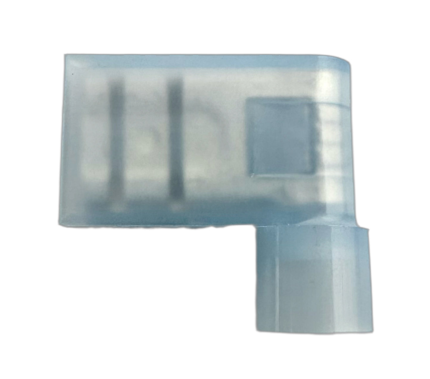 Fully Insulated Quick-Disconnect Terminals, Female, 90 Degree Flag, for 16-14 AWG, 0.250" Wide x 0.032" Thick straight view