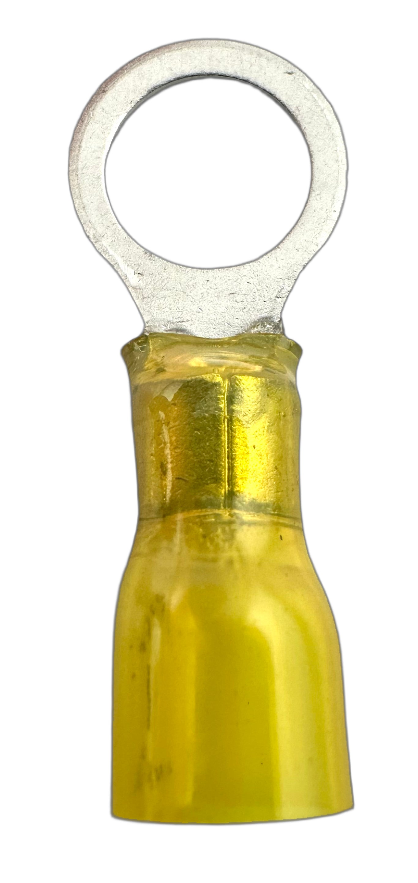 Heat-Shrink Ring Terminals, for 12-10 AWG and 3/8" screw straight view