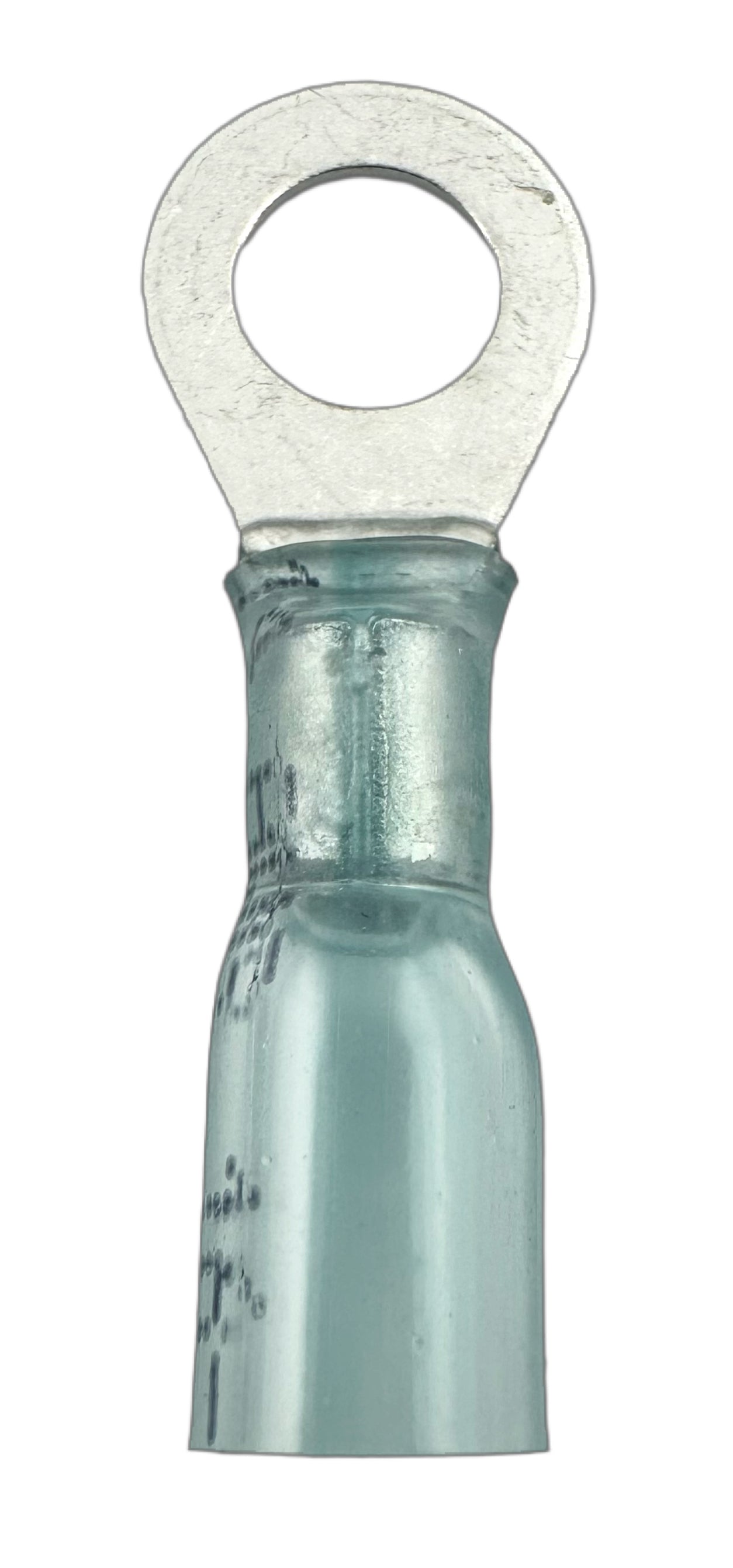Heat-Shrink Ring Terminals, for 16-14 AWG and 1/4" screw straight view