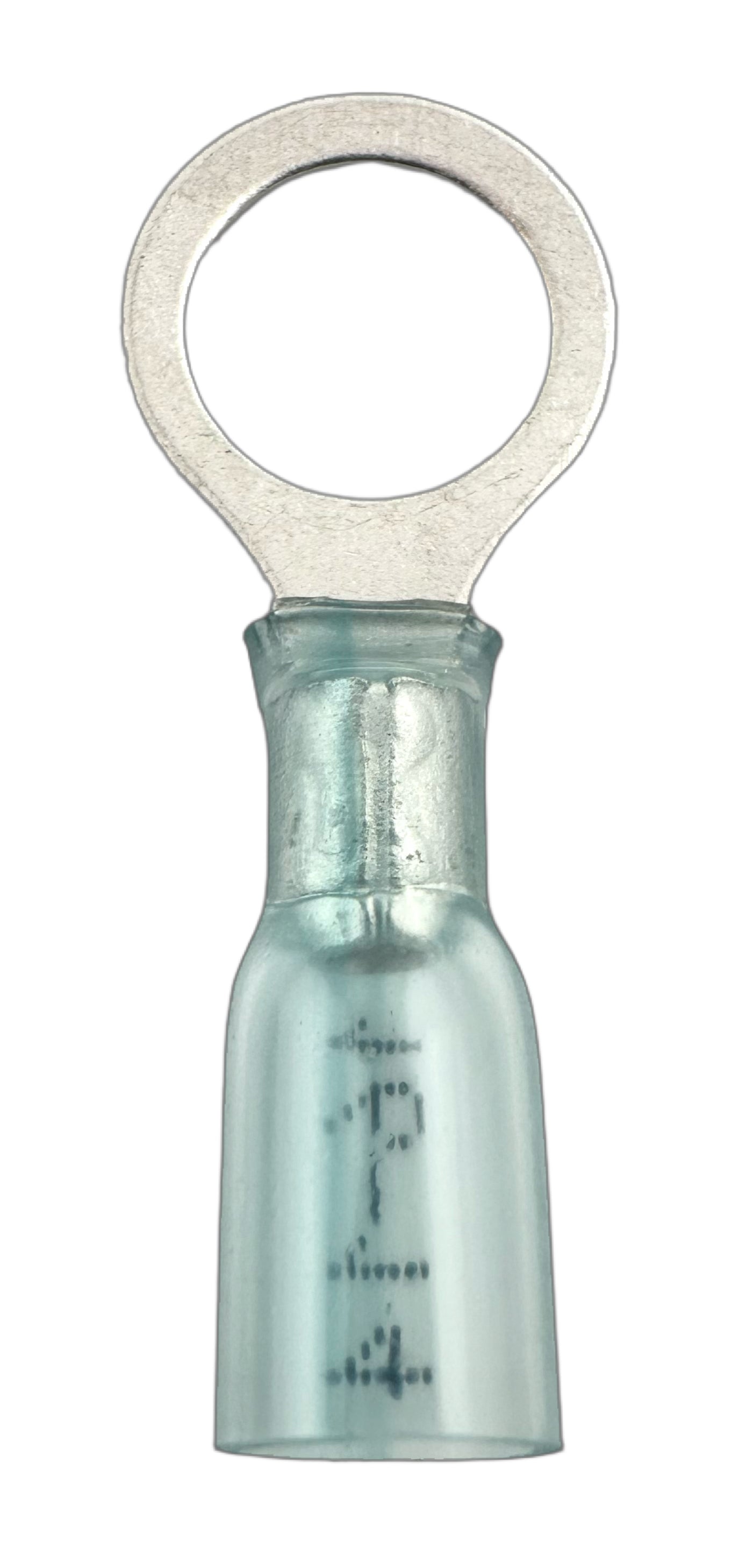 Heat-Shrink Ring Terminals, for 16-14 AWG and 3/8" screw straight view