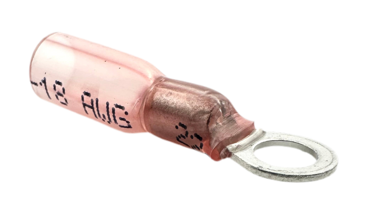 Heat-Shrink Ring Terminals, for 22-18 AWG and #10 screw