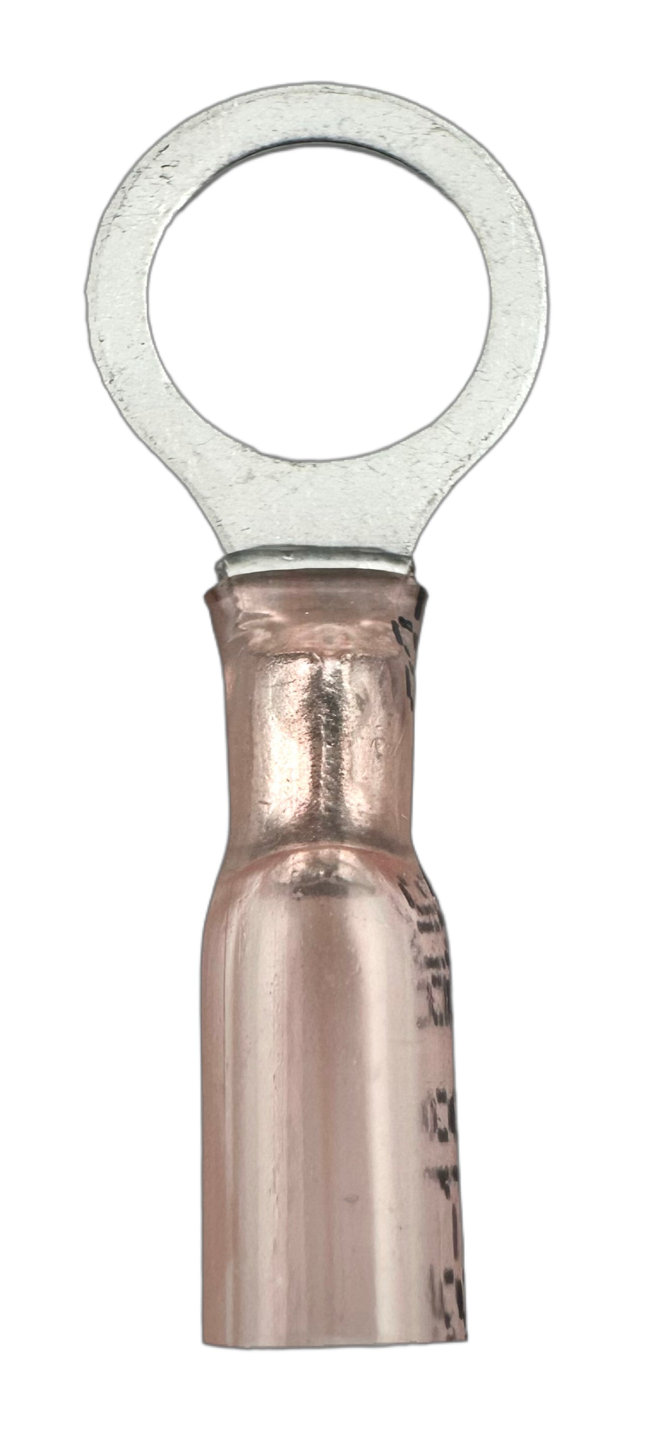 Heat-Shrink Ring Terminals, for 22-18 AWG and 3/8" screw straight view