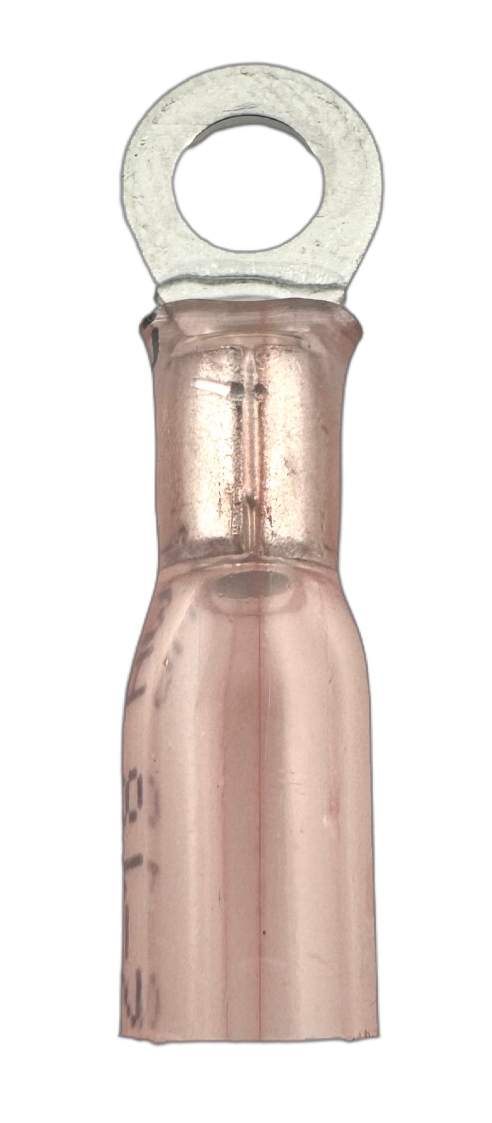 Heat-Shrink Ring Terminals, for 22-18 AWG and #8 screw straight view