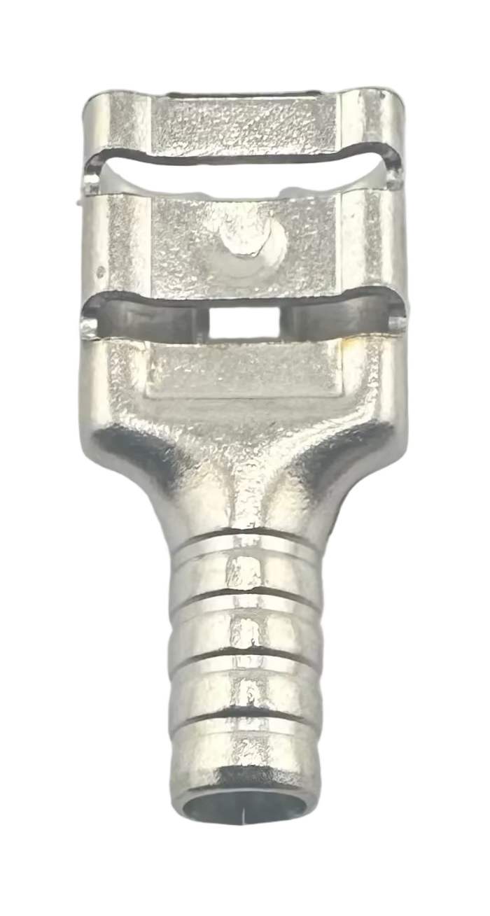 High Temperature Quick-Disconnect Terminals, female, for 16-14 AWG, 0.250" wide x 0.032" thick straight view