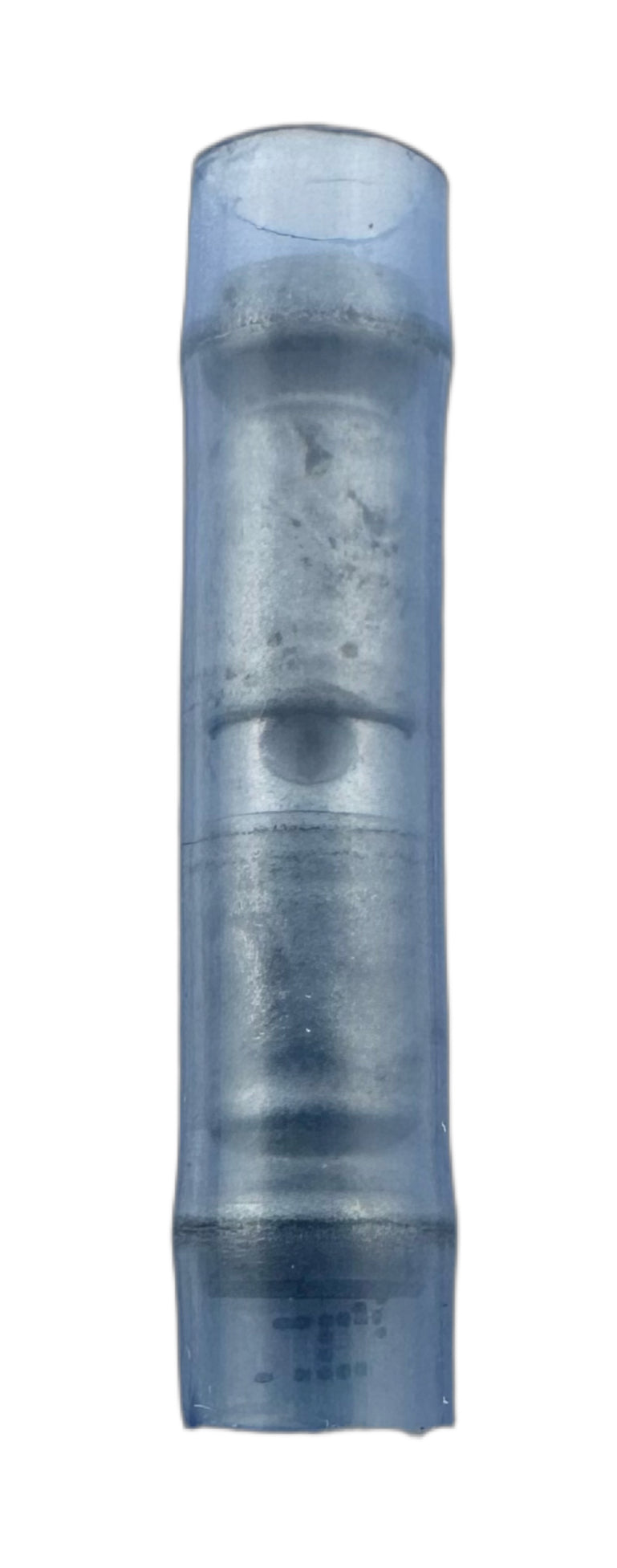 Insulated Crimp-On Butt Splices, for 16-14 AWG, nylon insulation, double crimp straight view
