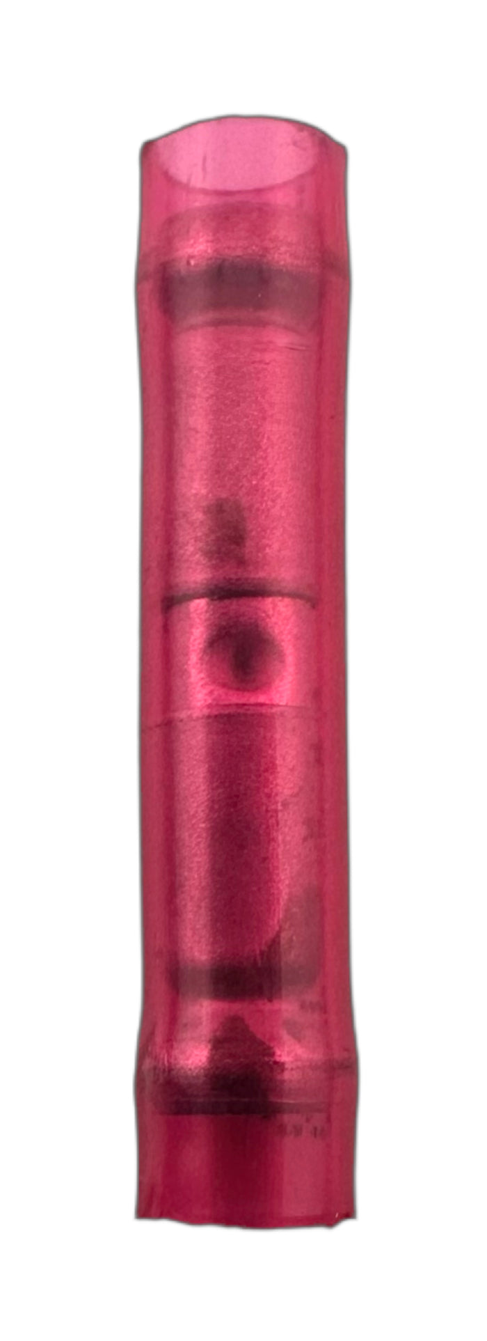 Insulated Crimp-On Butt Splices, for 22-18 AWG, nylon insulation, double crimp straight view