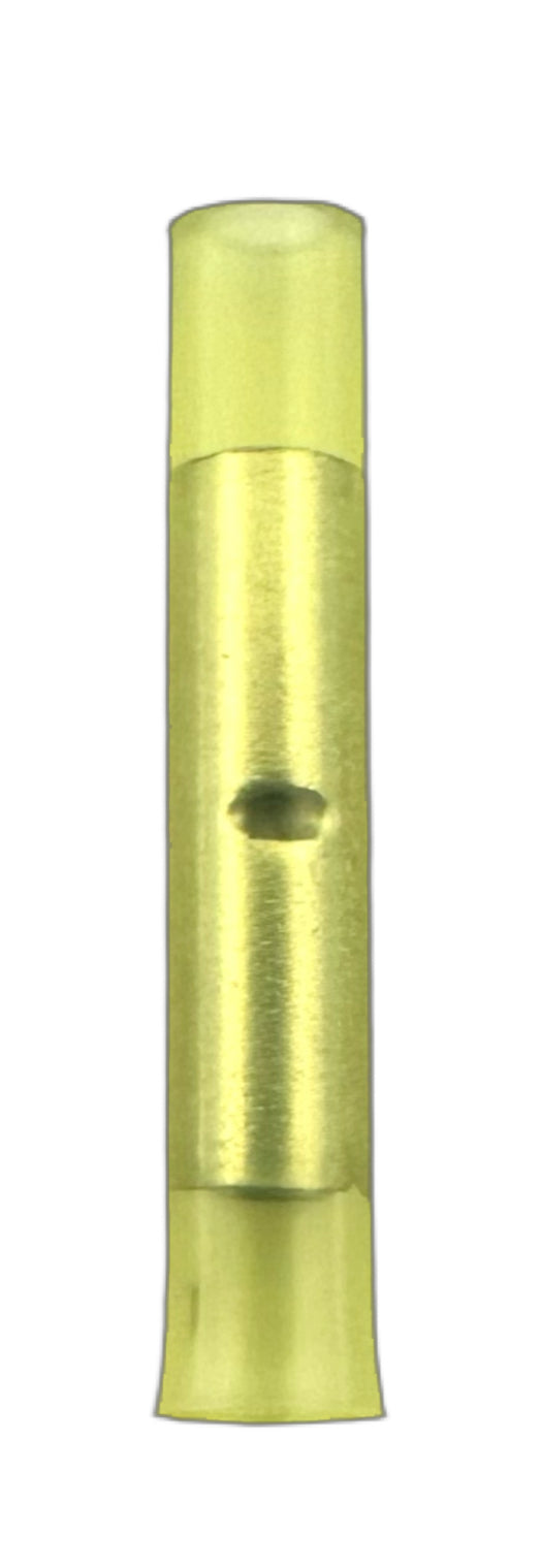 Insulated Crimp-On Butt Splices, for 26-24 AWG, nylon insulation straight view