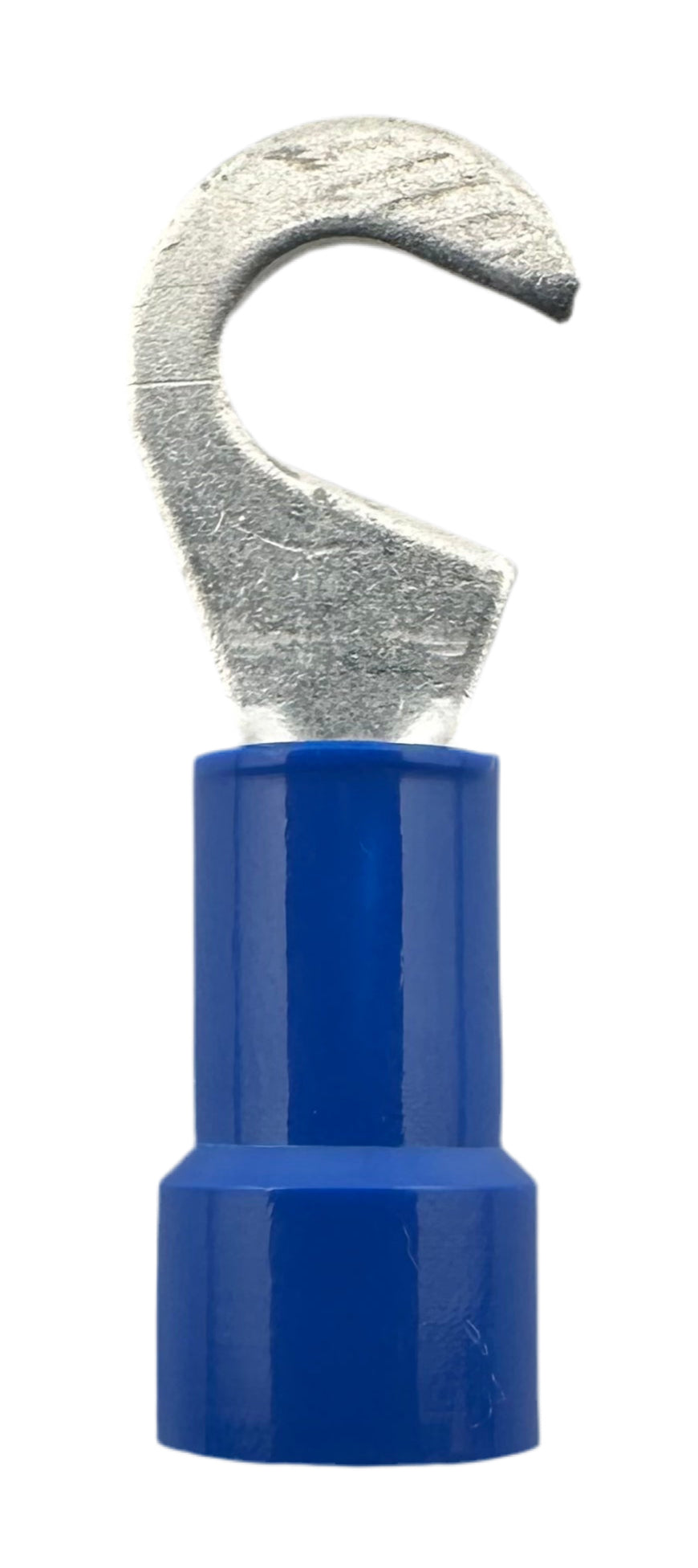 Insulated Hook Terminals, for 16-14 AWG and #8 screw, vinyl insulation straight view
