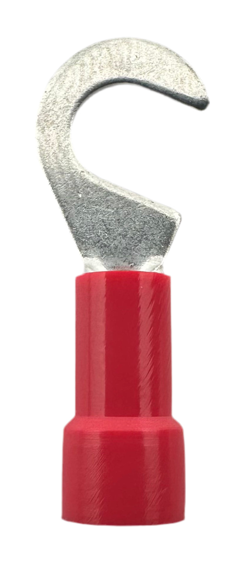 Insulated Hook Terminals, for 22-18 AWG and #10 screw, vinyl insulation straight view