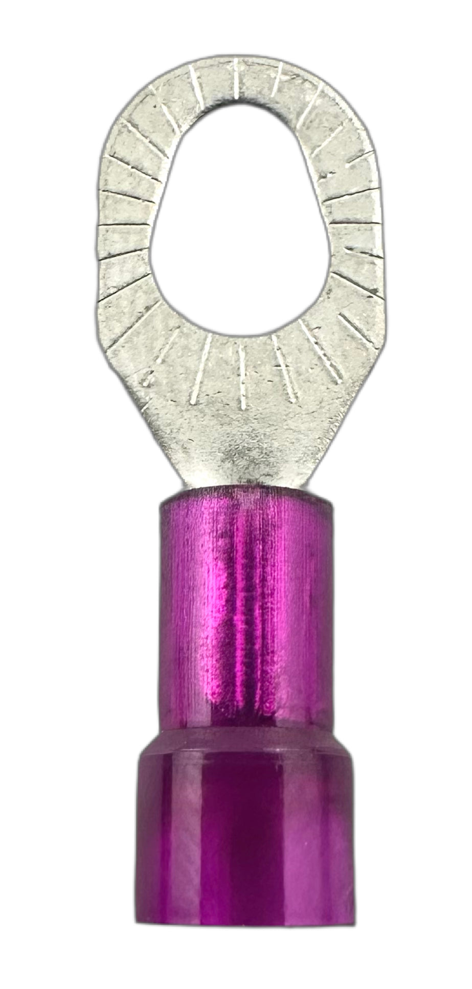 Insulated Multi-Stud Ring Terminals, for 22-18 AWG and #6, #8, #10 screws, nylon insulation straight view