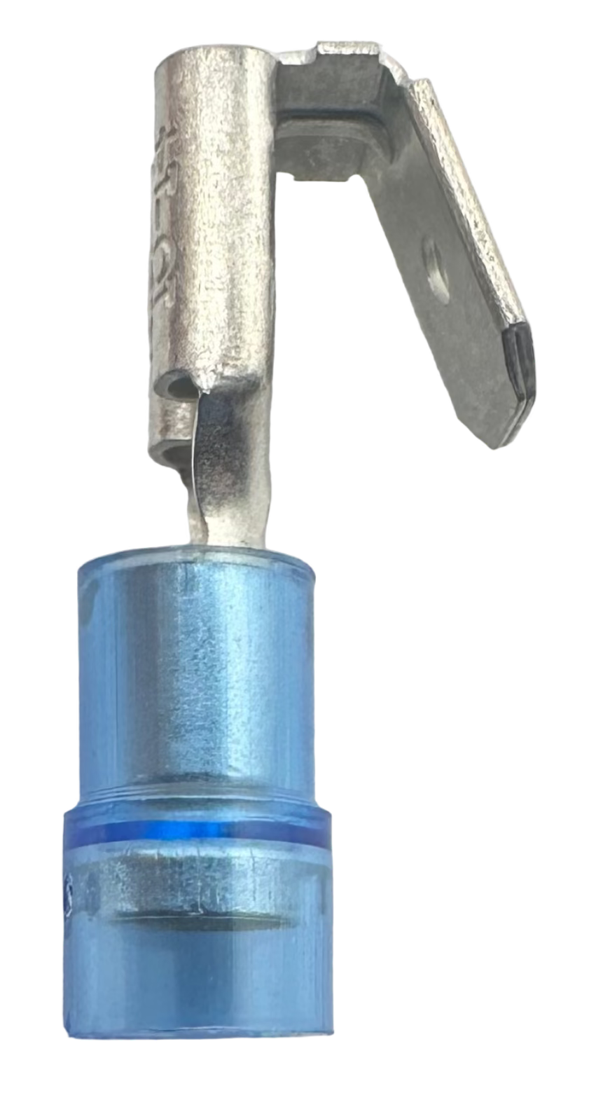 Insulated Piggyback Quick-Disconnect Terminals, for 16-14 AWG, 0.250" wide x 0.032" thick, nylon insulation, double crimp straight view