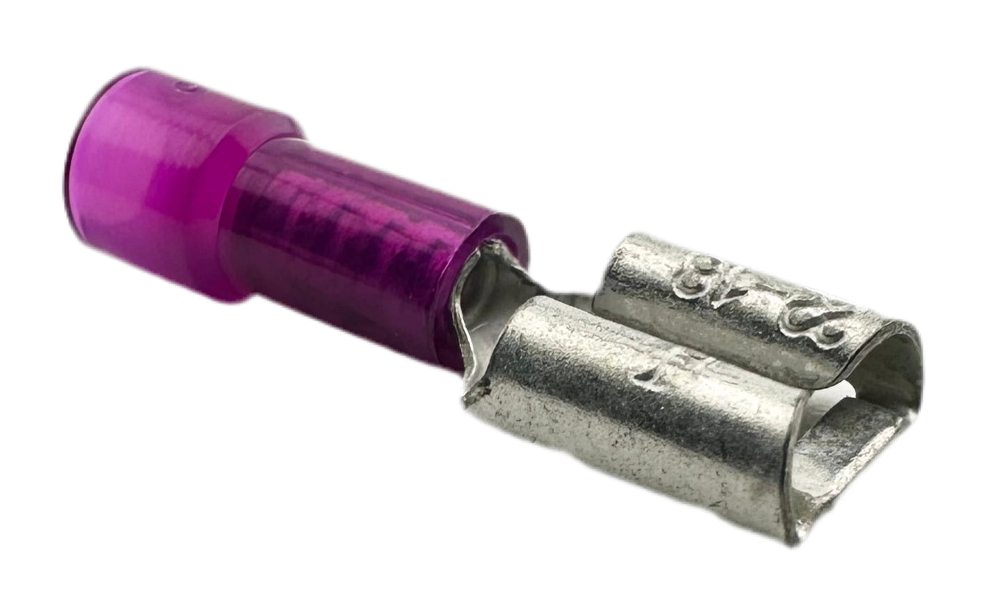 Insulated Quick-Disconnect Terminals, Female, for 22-18 AWG, 0.250" Wide x 0.032" Thick