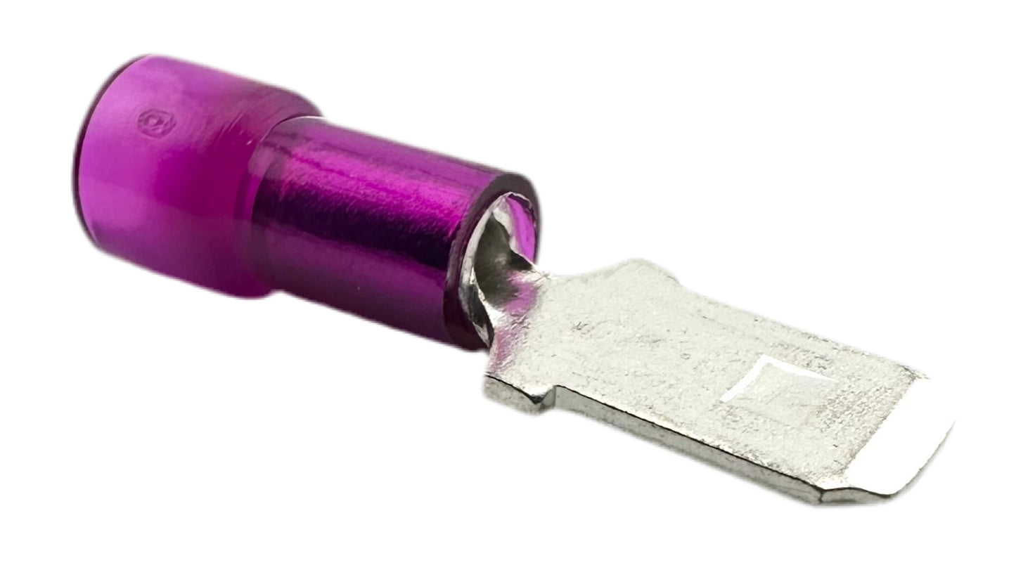 Insulated Quick-Disconnect Terminals, Male, for 22-18 AWG, 0.250" Wide x 0.032" Thick