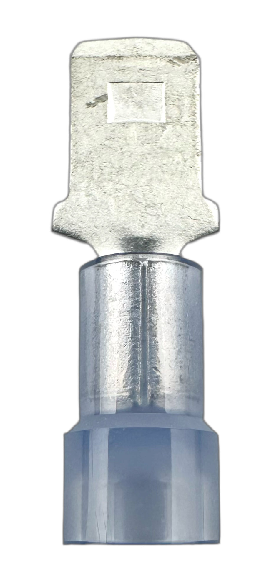 Insulated Quick-Disconnect Terminals, Male, for 16-14 AWG, 0.250" Wide x 0.032" Thick straight view