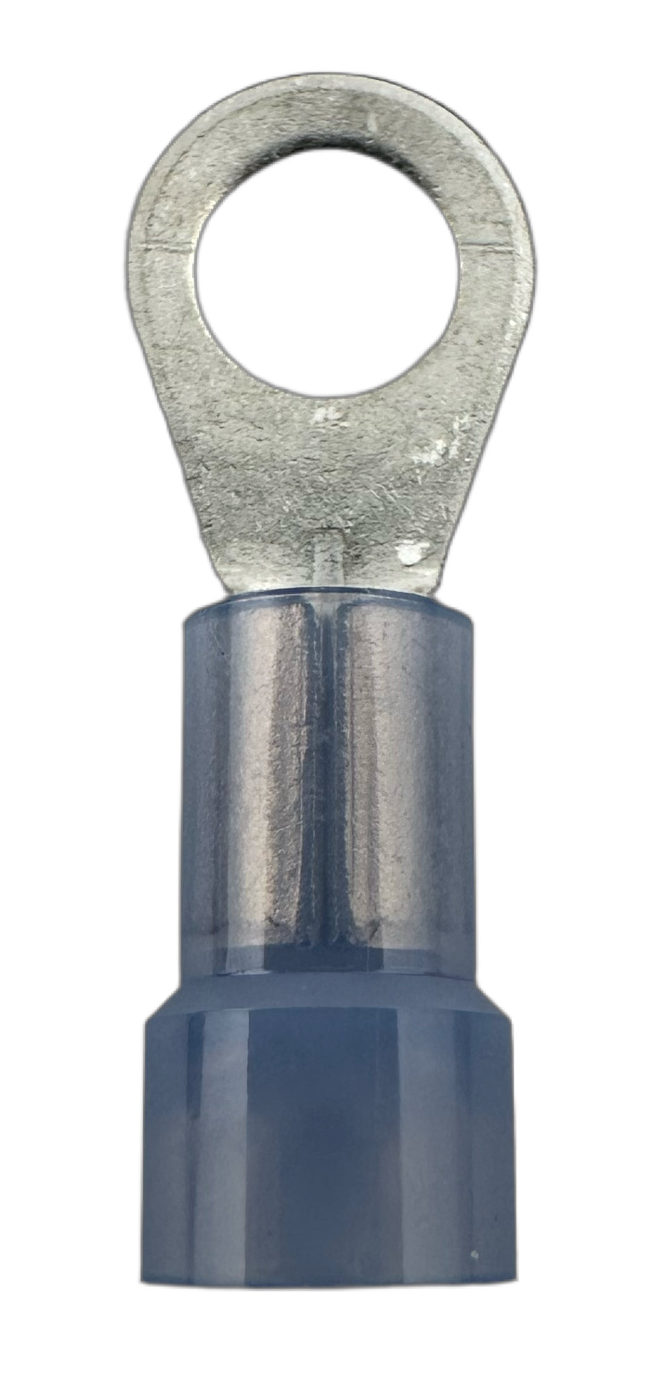 Insulated Ring Terminals, for 16-14 AWG and #10 screw, nylon insulation straight view