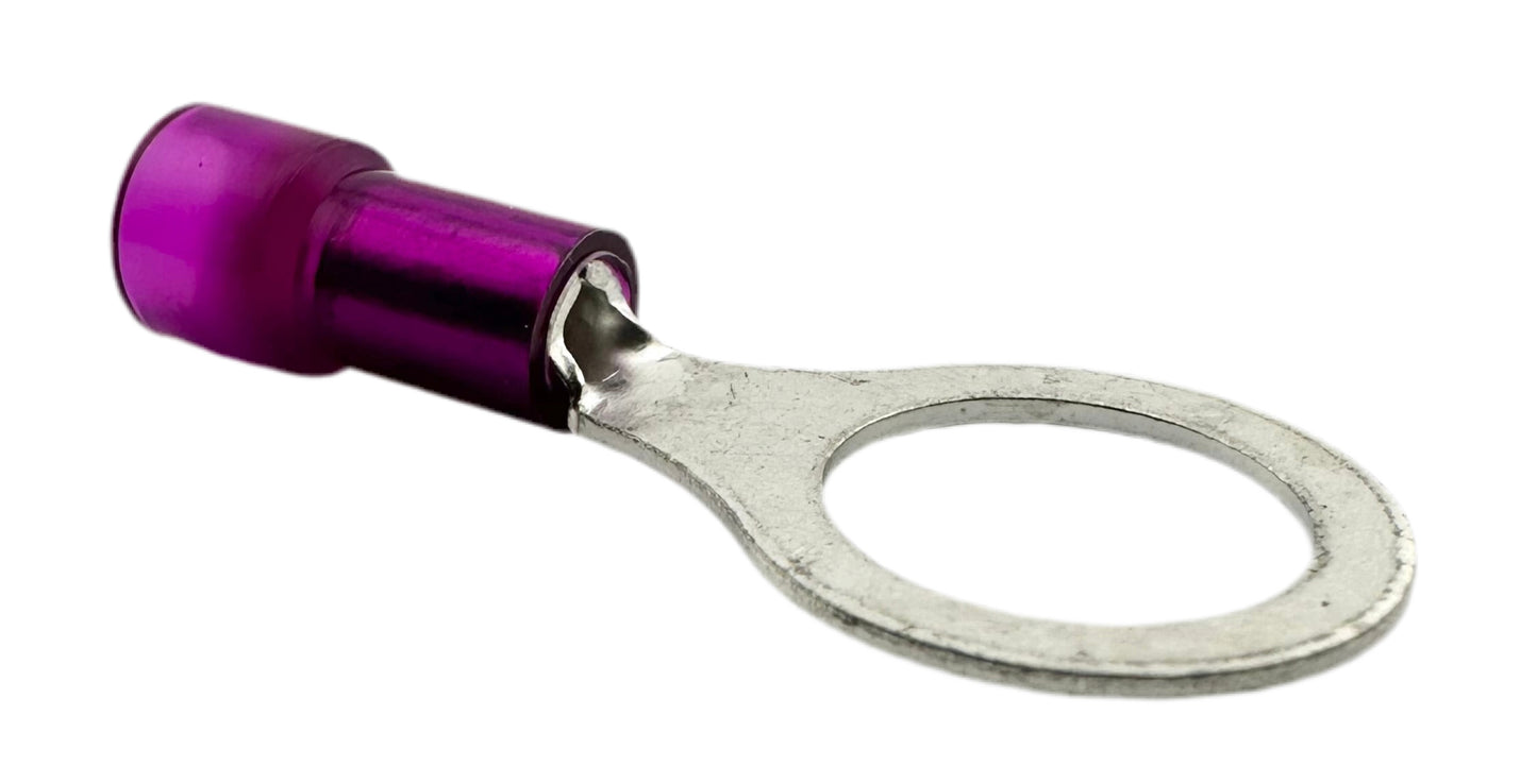 Insulated Ring Terminals, for 22-18 AWG and 3/8" screw, nylon insulation
