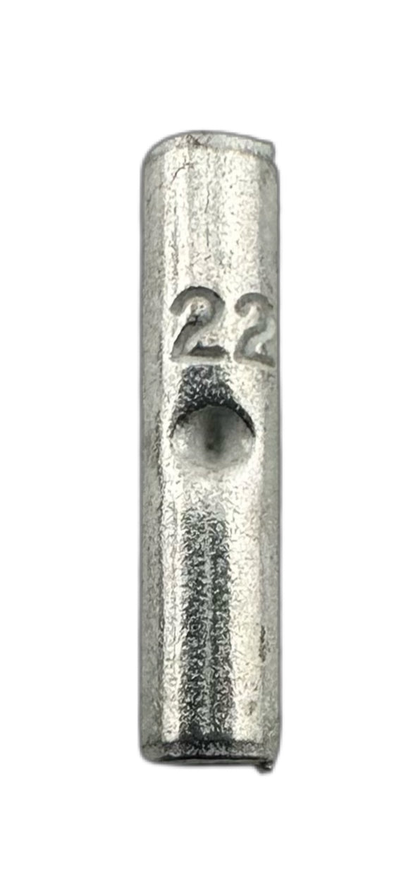 Noninsulated Crimp-On Butt Splices, for 22-18 AWG straight view