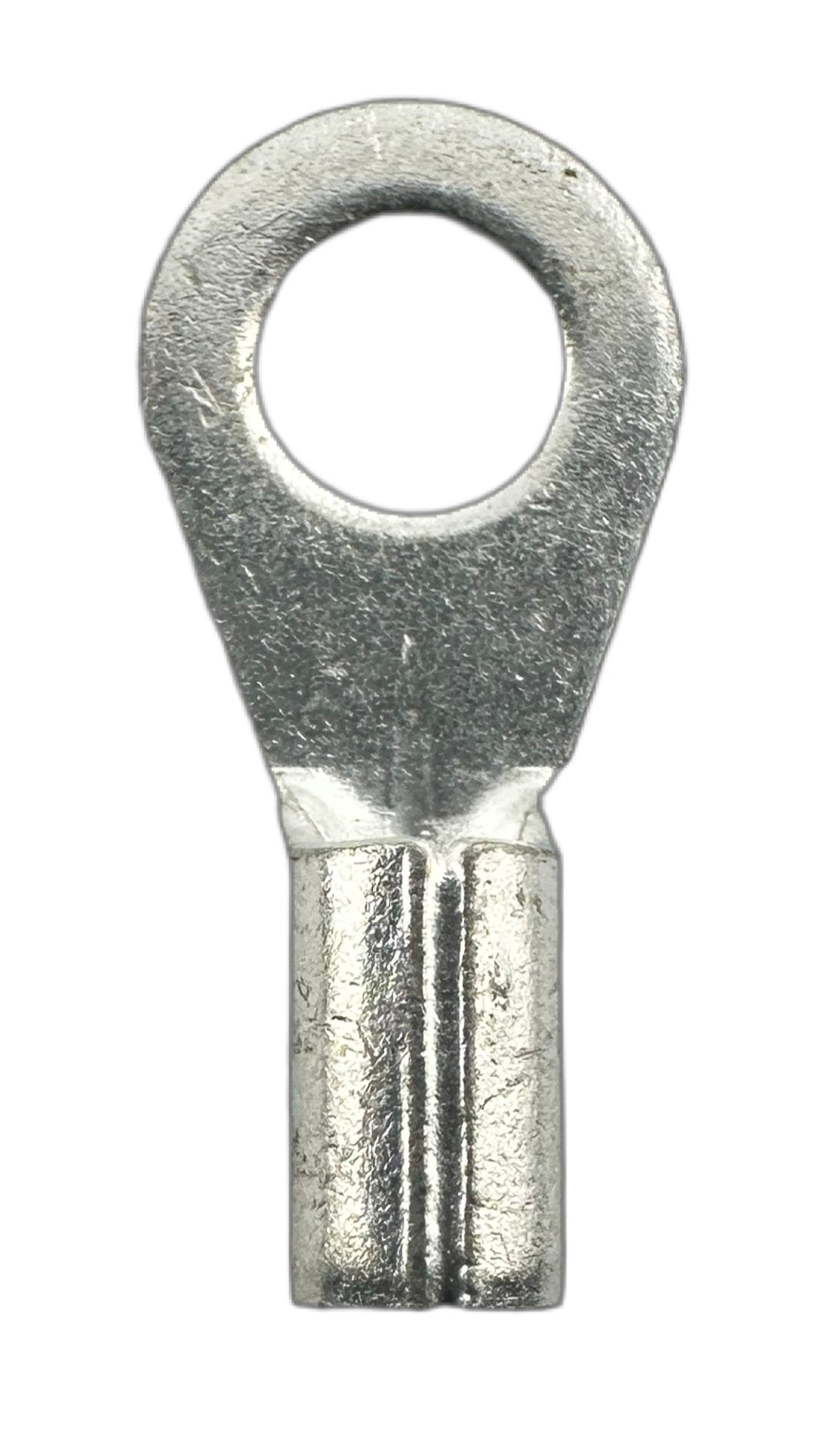 Noninsulated Ring Terminals, for 16-14 AWG and #8 screw straight view
