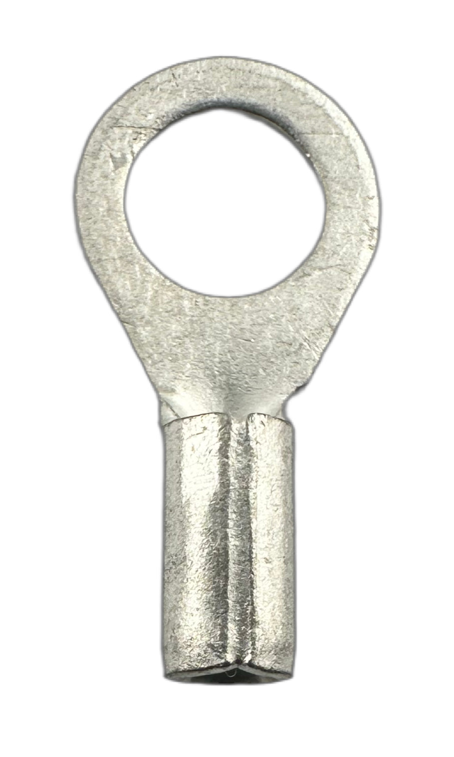Noninsulated Ring Terminals, for 22-18 AWG and #10 screw straight view