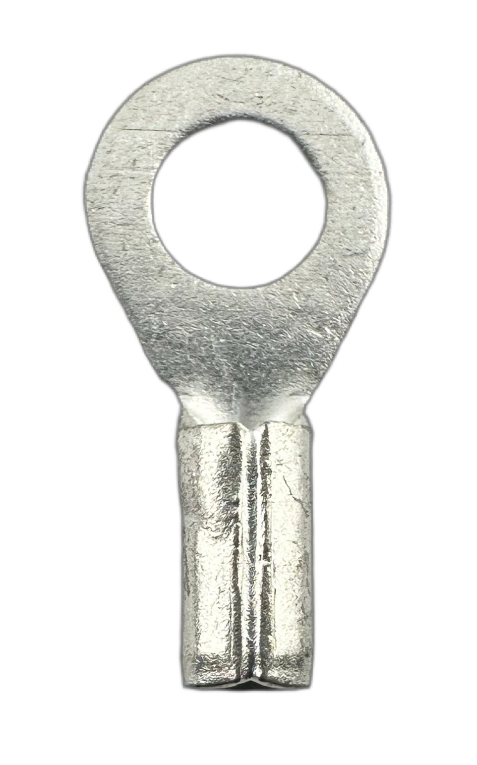 Noninsulated Ring Terminals, for 22-18 AWG and #8 screw straight view