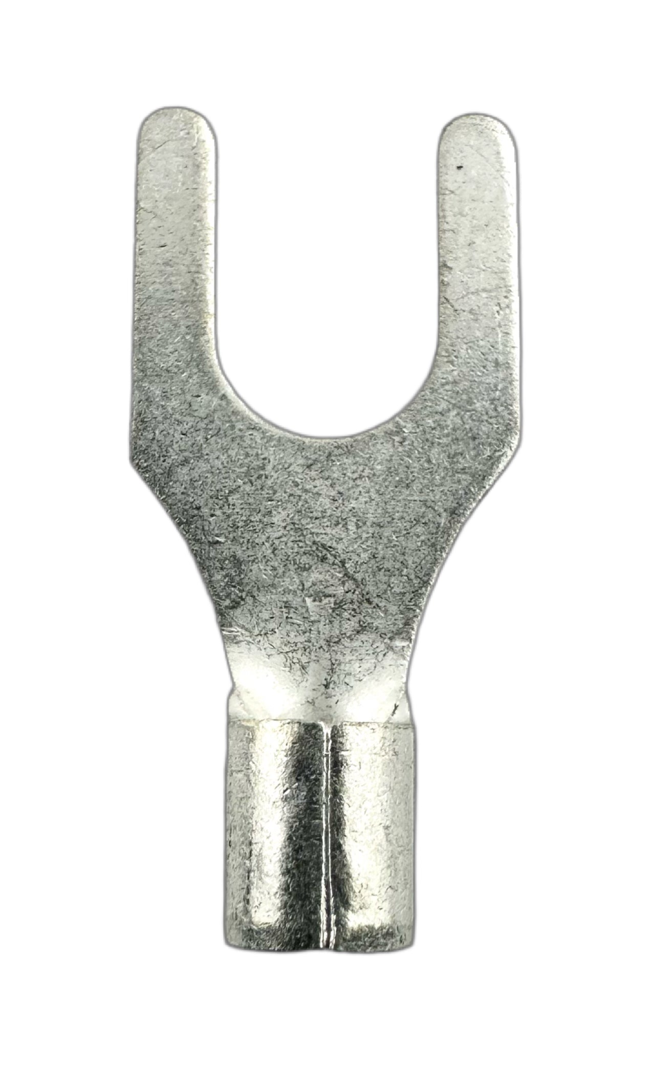 Noninsulated Spade Terminals, for 12-10 AWG and 1/4" screw straight view