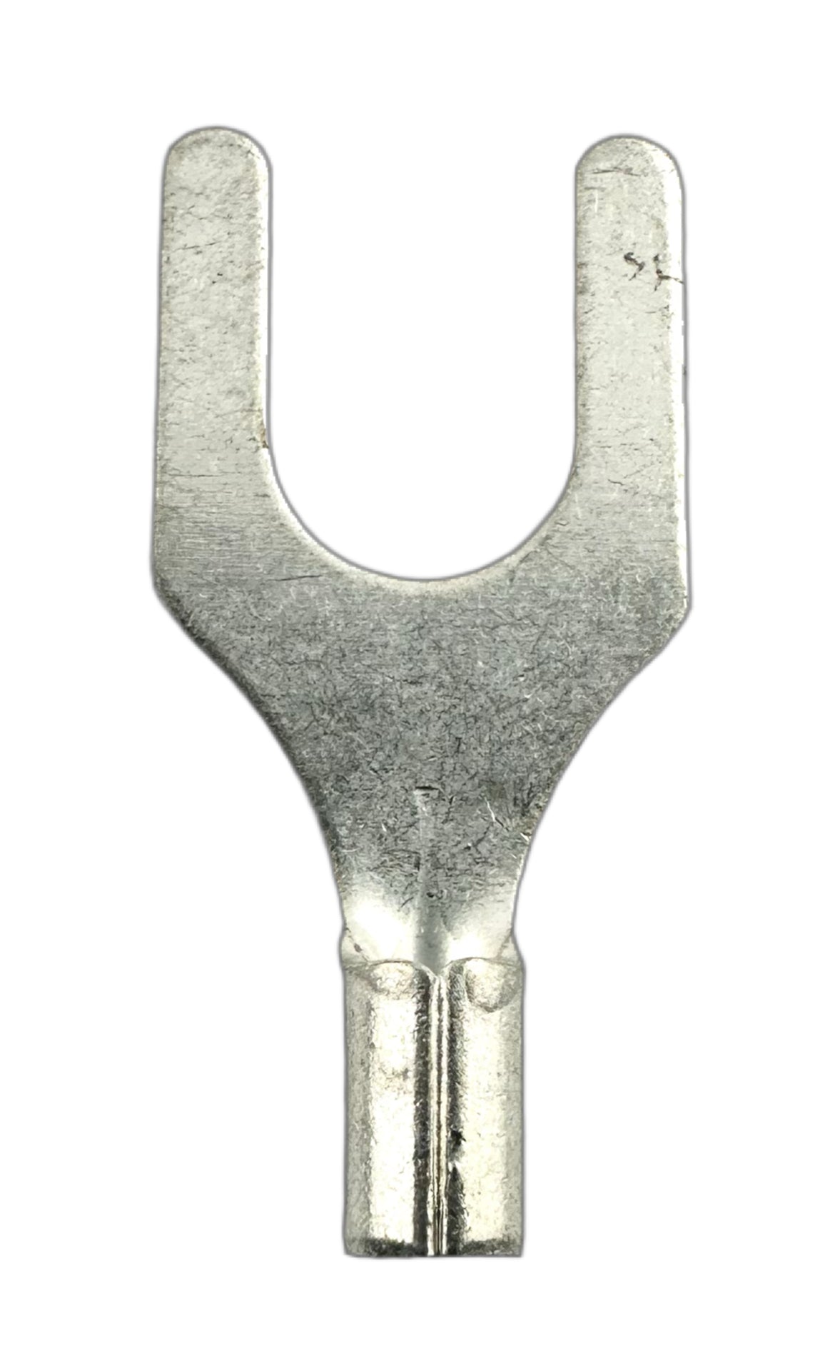 Noninsulated Spade Terminals, for 16-14 AWG and 1/4" screw straight view