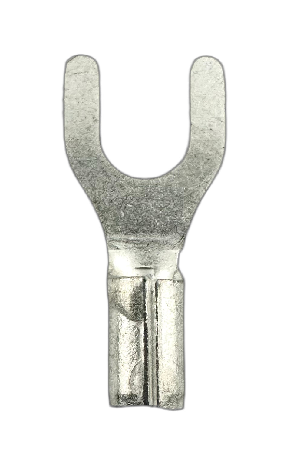 Noninsulated Spade Terminals, for 16-14 AWG and #8 screw straight view