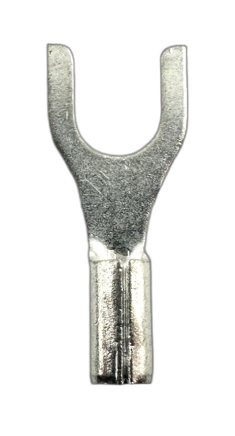 Noninsulated Spade Terminals, for 22-18 AWG and #8 screw straight view