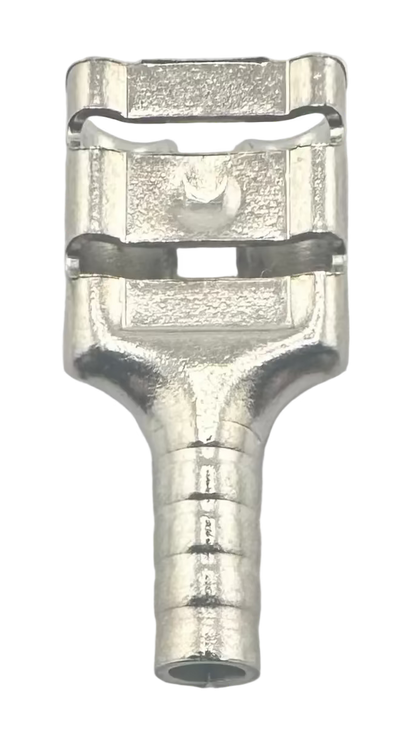 High Temperature Quick-Disconnect Terminals, female, for 22-18 AWG, 0.250" wide x 0.032" thick straight view