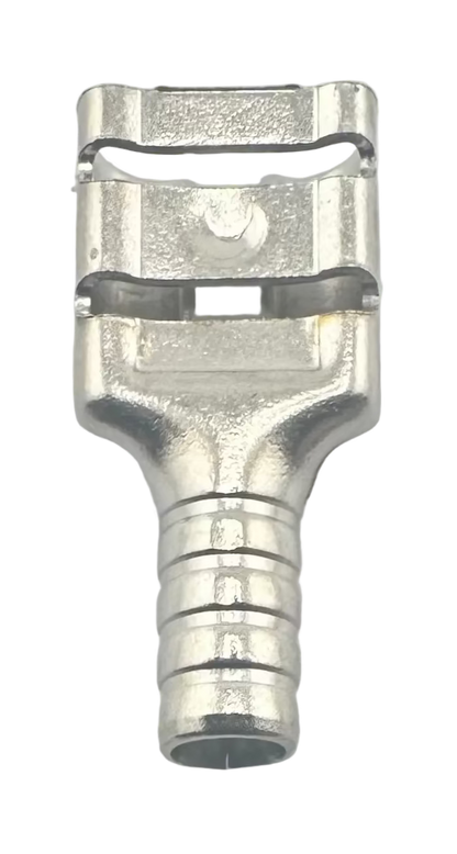 High Temperature Quick-Disconnect Terminals, female, for 16-14 AWG, 0.250" wide x 0.032" thick straight view