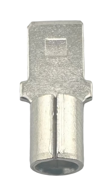 High Temperature Quick-Disconnect Terminals, male, for 12-10 AWG, 0.250" wide x 0.032" thick straight view