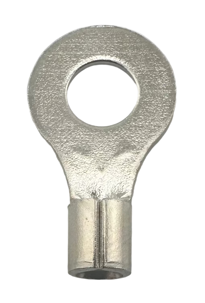 High Temperature Ring Terminals, for 12-10 AWG and 1/4" screw straight view
