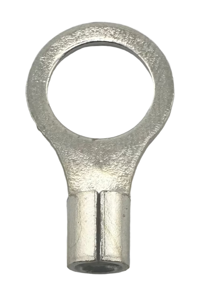 High Temperature Ring Terminals, for 12-10 AWG and 3/8" screw straight view
