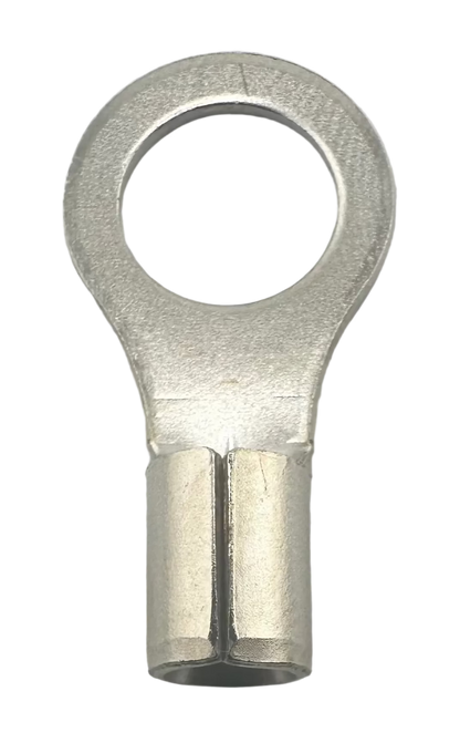 High Temperature Ring Terminals, for 8 AWG and 3/8" screw straight view