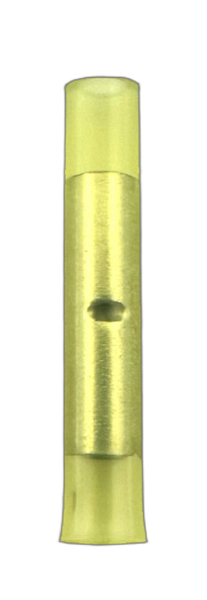 Insulated Crimp-On Butt Splices, for 26-24 AWG, nylon insulation straight view