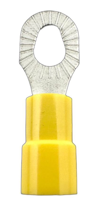 Insulated Multi-Stud Ring Terminals, for 12-10 AWG and #6, #8, #10 screws, vinyl insulation straight view