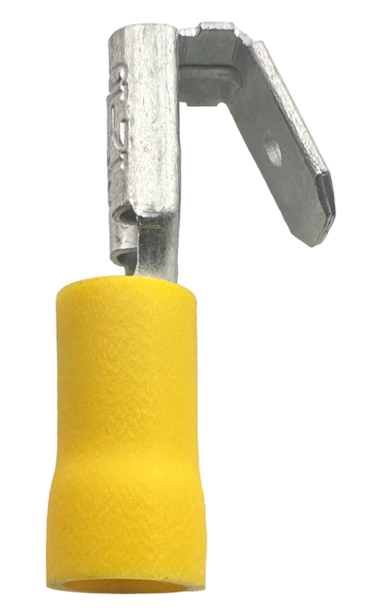 Insulated Piggyback Quick-Disconnect Terminals, for 12-10 AWG, 0.250" wide x 0.032" thick, vinyl insulation straight view