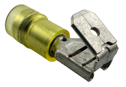 Insulated Piggyback Quick-Disconnect Terminals, for 12-10 AWG, 0.250" wide x 0.032" thick, nylon insulation, double crimp