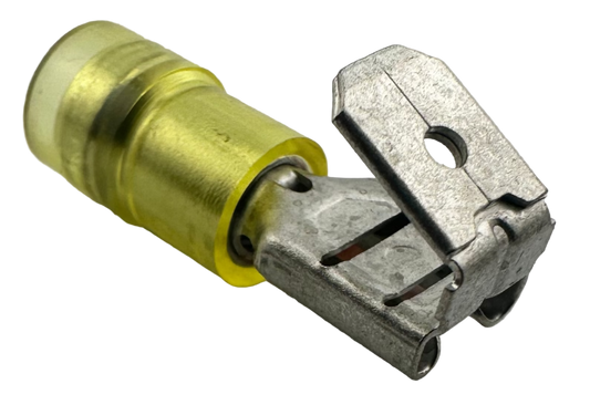 Insulated Piggyback Quick-Disconnect Terminals, for 12-10 AWG, 0.250" wide x 0.032" thick, nylon insulation, double crimp