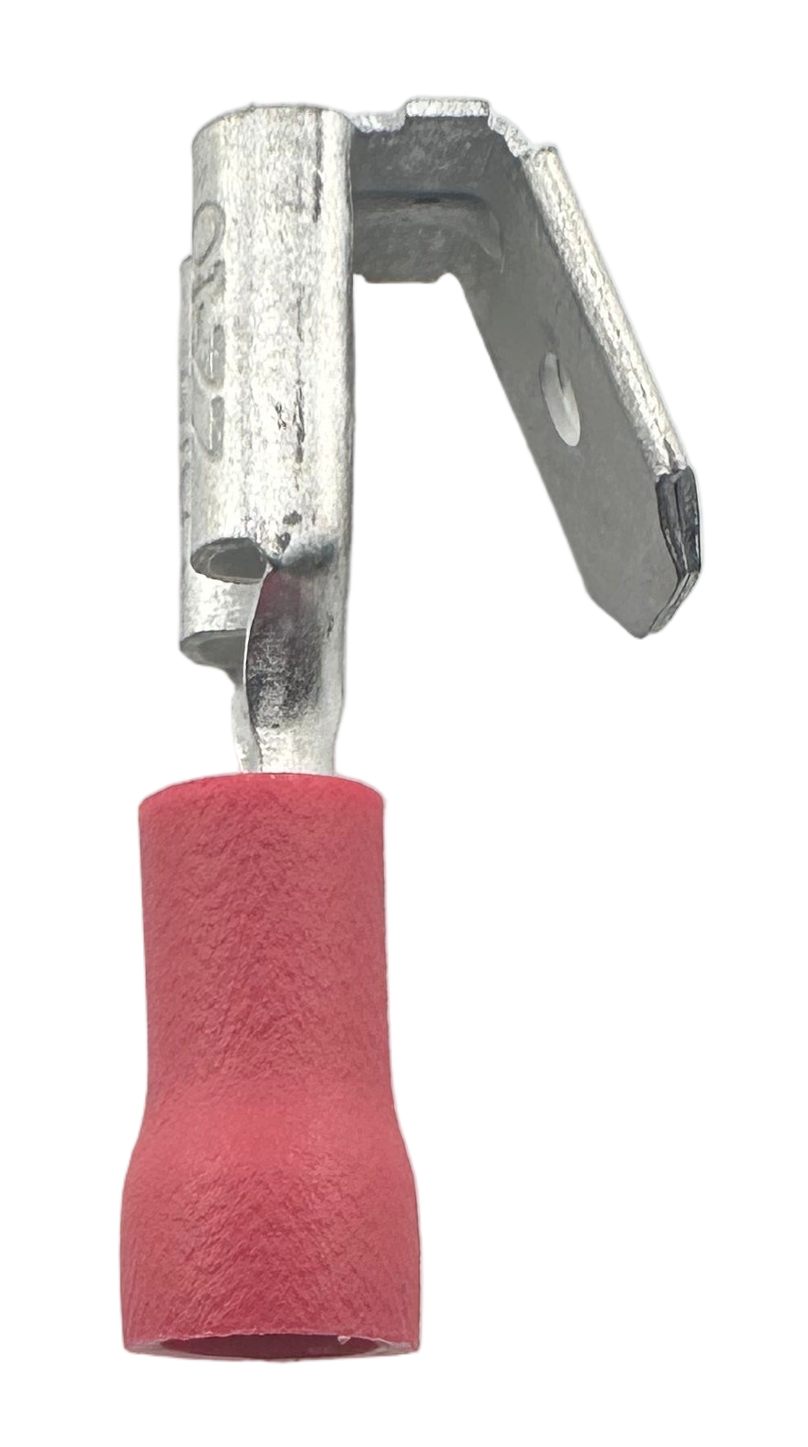 Insulated Piggyback Quick-Disconnect Terminals, for 22-18 AWG, 0.250" wide x 0.032" thick, vinyl insulation straight view