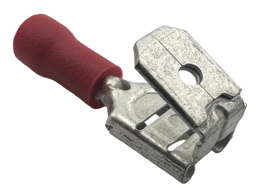 Insulated Piggyback Quick-Disconnect Terminals, for 22-18 AWG, 0.250" wide x 0.032" thick, vinyl insulation
