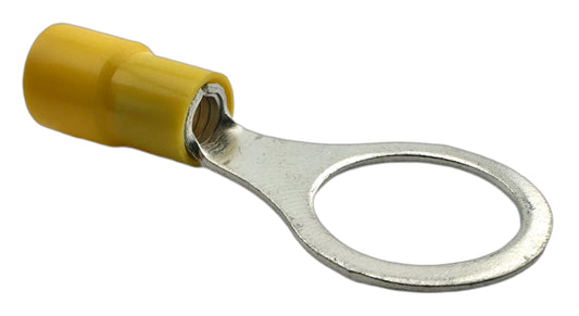 Insulated Ring Terminals, for 12-10 AWG and 1/2" screw, vinyl insulation