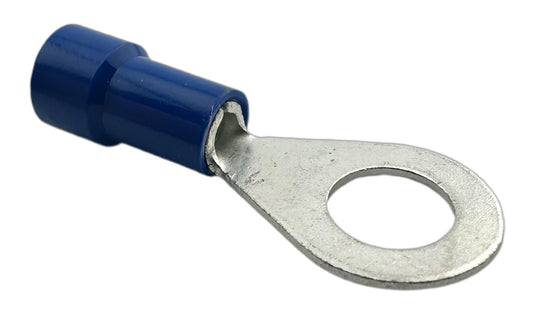 Insulated Ring Terminals, for 16-14 AWG and 1/4" screw, vinyl insulation