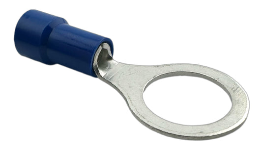 Insulated Ring Terminals, for 16-14 AWG and 3/8" screw, vinyl insulation